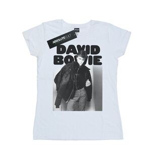 David Bowie Womens/Ladies Jacket Photograph Cotton T-Shirt / White